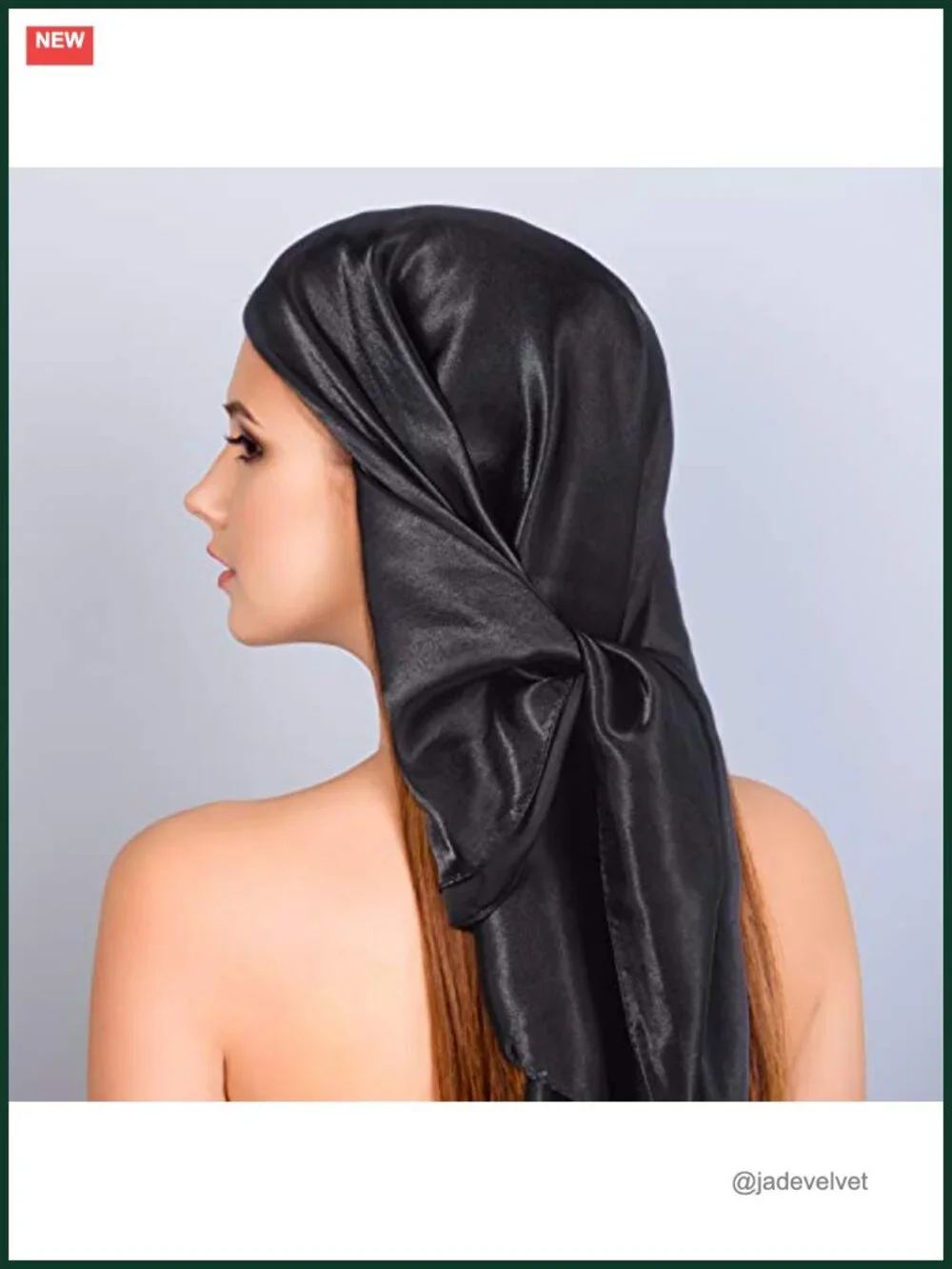 Silky Satin Head Scarf 2 Pack Square Neck Scarf for Women Hair Wrapping Bandana